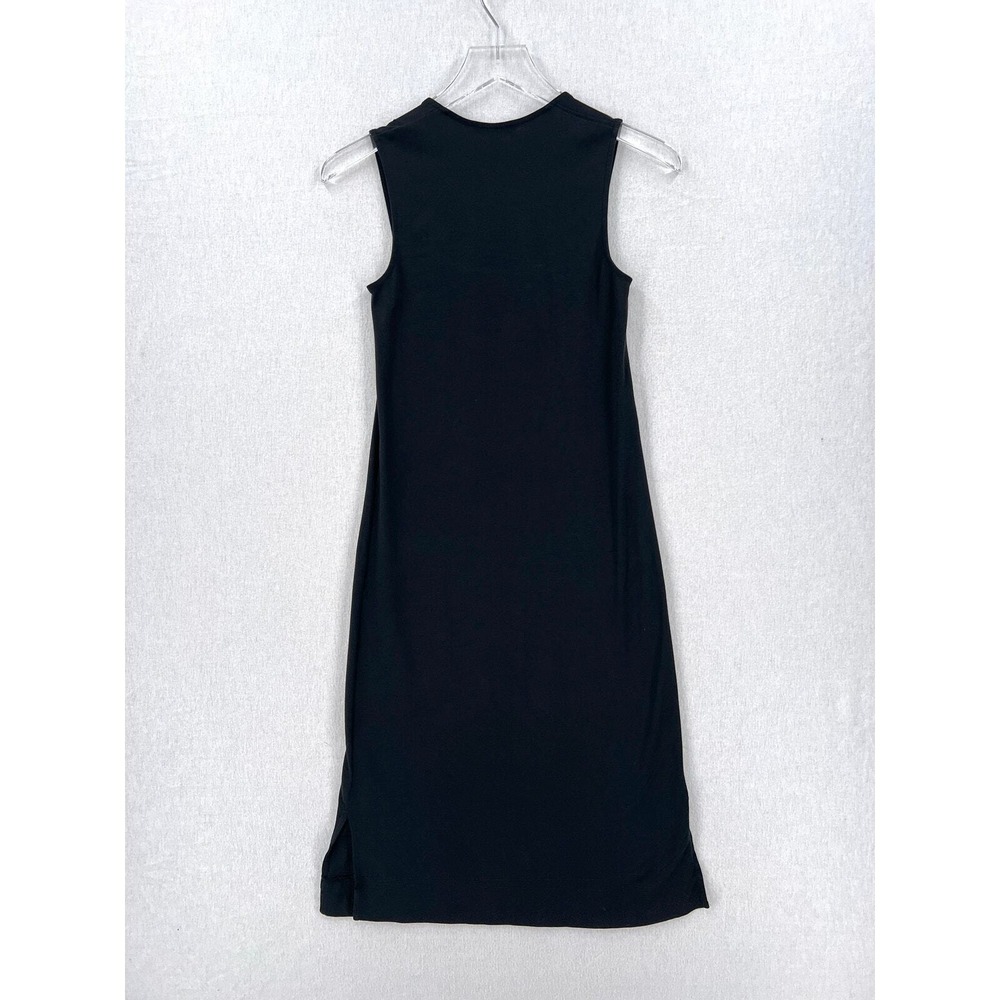VINCE Midi Dress Women XXS Black Pima Cotton Square Neck Sleeveless - Picture 4 of 15